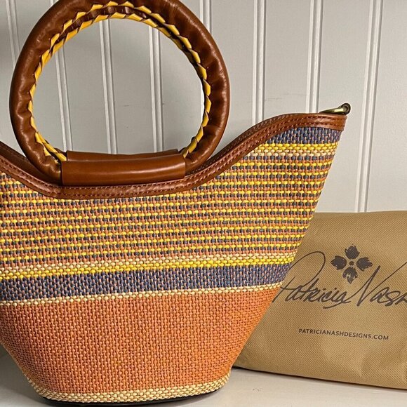 Patricia Nash Gianna Woven Multicolor Satchel Crossbody NWT - Picture 6 of 9